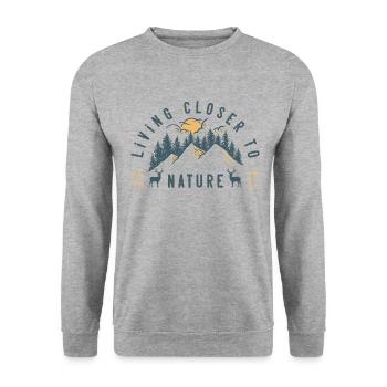 Randonneurs de vie Closer To Nature - Sweat-shirt Unisexe - gris chiné - Devant - Alina (178cm) & Michal (187cm)