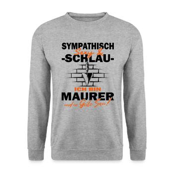 Maurer - Handwerker - Baustelle - Heimwerker - Unisex Pullover - Weißgrau meliert - Vorne - Alina (178cm) & Michal (187cm)