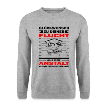 Abschiedsgeschenk Kollege - Jobwechsel - Unisex Pullover - Weißgrau meliert - Vorne - Alina (178cm) & Michal (187cm)