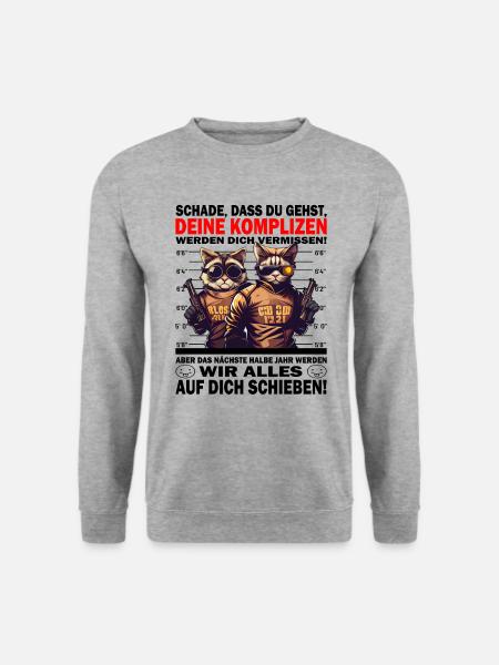 Glückwunsch zur Flucht - werden dich vermissen - Unisex Pullover - Weißgrau meliert