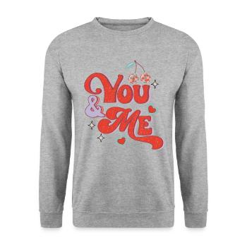 Ils - Sweat-shirt Unisexe - gris chiné - Devant - Alina (178cm) & Michal (187cm)