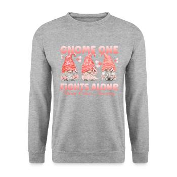 Gnome One fights uterine cancer - Unisex Sweatshirt - salt & pepper - Front - Alina (178cm) & Michal (187cm)
