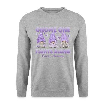 Dwarf One fights lavender cancer alone - Unisex Sweatshirt - salt & pepper - Front - Alina (178cm) & Michal (187cm)