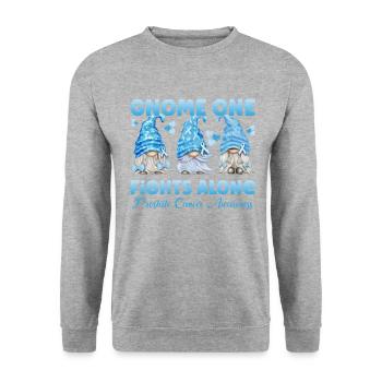 Gnome One combat seul le cancer de la prostate - Sweat-shirt Unisexe - gris chiné - Devant - Alina (178cm) & Michal (187cm)