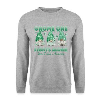 Gnome One fights liver cancer alone - Unisex Sweatshirt - salt & pepper - Front - Alina (178cm) & Michal (187cm)