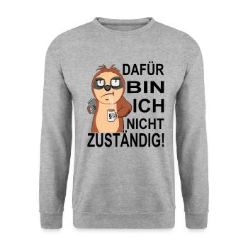 Beamtensprüche - öffentlicher Dienst - Faultier - Unisex Pullover - Weißgrau meliert - Vorne - Alina (178cm) & Michal (187cm)