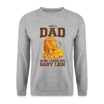 Just a father who loves his lion cub - Unisex Sweatshirt - salt & pepper - Front - Alina (178cm) & Michal (187cm)