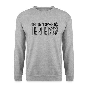 Tierschutz Hund Meine Lieblingsrasse Tierheim - Unisex Pullover - Weißgrau meliert - Vorne - Alina (178cm) & Michal (187cm)