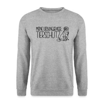 Tierheim Hund Meine Lieblingsrasse Tierschutz - Unisex Pullover - Weißgrau meliert - Vorne - Alina (178cm) & Michal (187cm)