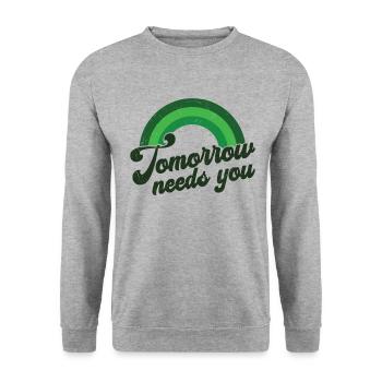 Rainbow Mental Health Tomorrow Needs - Sweat-shirt Unisexe - gris chiné - Devant - Alina (178cm) & Michal (187cm)