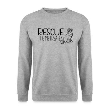 Save the abused dog rescue - Unisex Sweatshirt - salt & pepper - Front - Alina (178cm) & Michal (187cm)