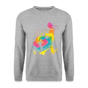 Salsero Und Salsera Salsa-festival - Unisex Pullover - Weißgrau meliert - Vorne - Alina (178cm) & Michal (187cm)