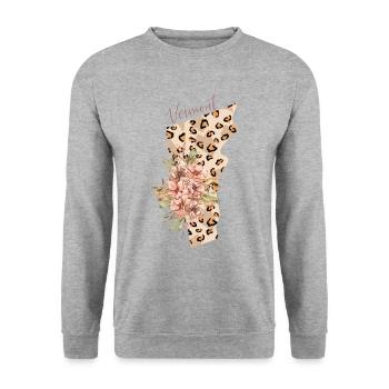 Vermont Leo State Of Vermont - Unisex Sweatshirt - salt & pepper - Front - Alina (178cm) & Michal (187cm)