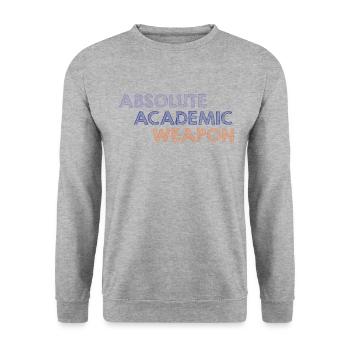 Studenten Absolute Academic Weapon - Unisex Pullover - Weißgrau meliert - Vorne - Alina (178cm) & Michal (187cm)