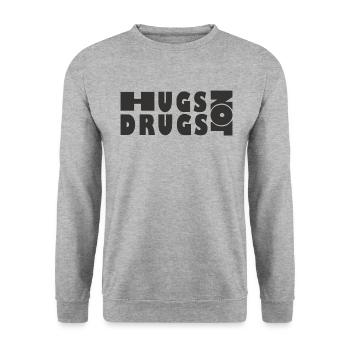 Hugs instead of drugs - Unisex Sweatshirt - salt & pepper - Front - Alina (178cm) & Michal (187cm)