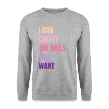 I create the nails you want manicure - Unisex Sweatshirt - salt & pepper - Front - Alina (178cm) & Michal (187cm)