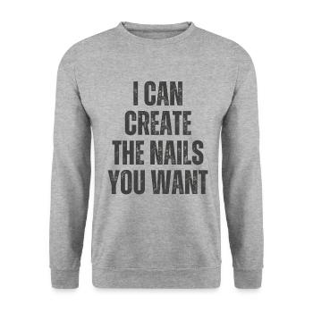 I create the nails you want manicure - Unisex Sweatshirt - salt & pepper - Front - Alina (178cm) & Michal (187cm)