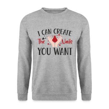 I create the nails you want manicure - Unisex Sweatshirt - salt & pepper - Front - Alina (178cm) & Michal (187cm)