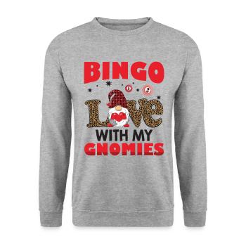Bingo Love With My Gnomies Leo Bingo - Unisex Sweatshirt - salt & pepper - Front - Alina (178cm) & Michal (187cm)