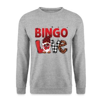 Bingo Love Leo Pattern Women Men Bingo - Unisex Sweatshirt - salt & pepper - Front - Alina (178cm) & Michal (187cm)