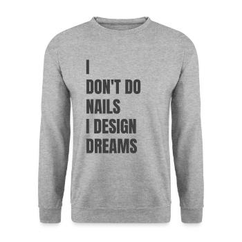 Ich Mache Keine Nägel, Ich Entwerfe Träume - Unisex Pullover - Weißgrau meliert - Vorne - Alina (178cm) & Michal (187cm)