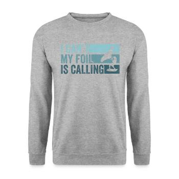 Wing Foil Wingsurfing Foil Wing - Unisex Pullover - Weißgrau meliert - Vorne - Alina (178cm) & Michal (187cm)