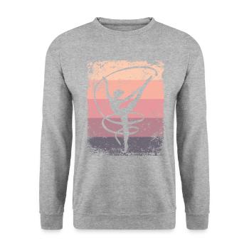 Gymnaste Gymnaste Gymnastique Rythmique Rétro - Sweat-shirt Unisexe - gris chiné - Devant - Alina (178cm) & Michal (187cm)