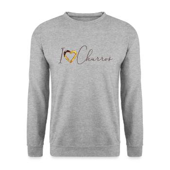 I Heart Churros Vintage Mexican Churros - Unisex Sweatshirt - salt & pepper - Front - Alina (178cm) & Michal (187cm)