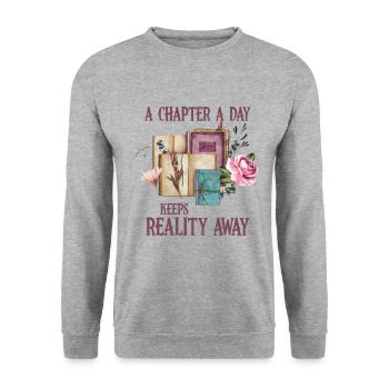 Ein Kapitel Pro Tag - Lehrer Lesen - Unisex Pullover - Weißgrau meliert - Vorne - Alina (178cm) & Michal (187cm)