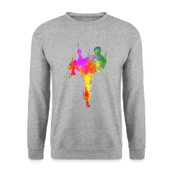 Taekwondo Jiu Jitsu Jujitsu Judo - Unisex Pullover - Weißgrau meliert - Vorne - Alina (178cm) & Michal (187cm)
