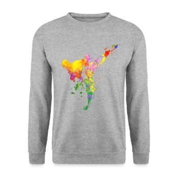 Taekwondo Jiu Jitsu Jujitsu Judo - Sweat-shirt Unisexe - gris chiné - Devant - Alina (178cm) & Michal (187cm)