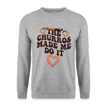 Les churros m’ont donné envie de churro - Sweat-shirt Unisexe - gris chiné - Devant - Alina (178cm) & Michal (187cm)