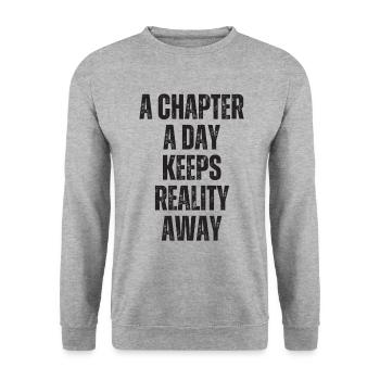 Ein Kapitel Pro Tag - Lehrer Lesen - Unisex Pullover - Weißgrau meliert - Vorne - Alina (178cm) & Michal (187cm)