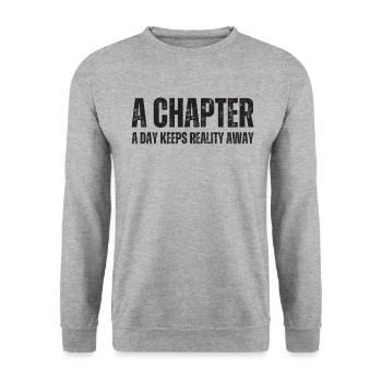 Ein Kapitel Pro Tag - Lehrer Lesen - Unisex Pullover - Weißgrau meliert - Vorne - Alina (178cm) & Michal (187cm)