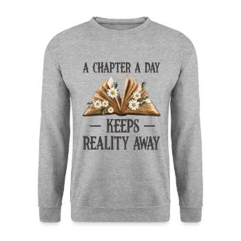 Ein Kapitel Pro Tag - Lehrer Lesen - Unisex Pullover - Weißgrau meliert - Vorne - Alina (178cm) & Michal (187cm)