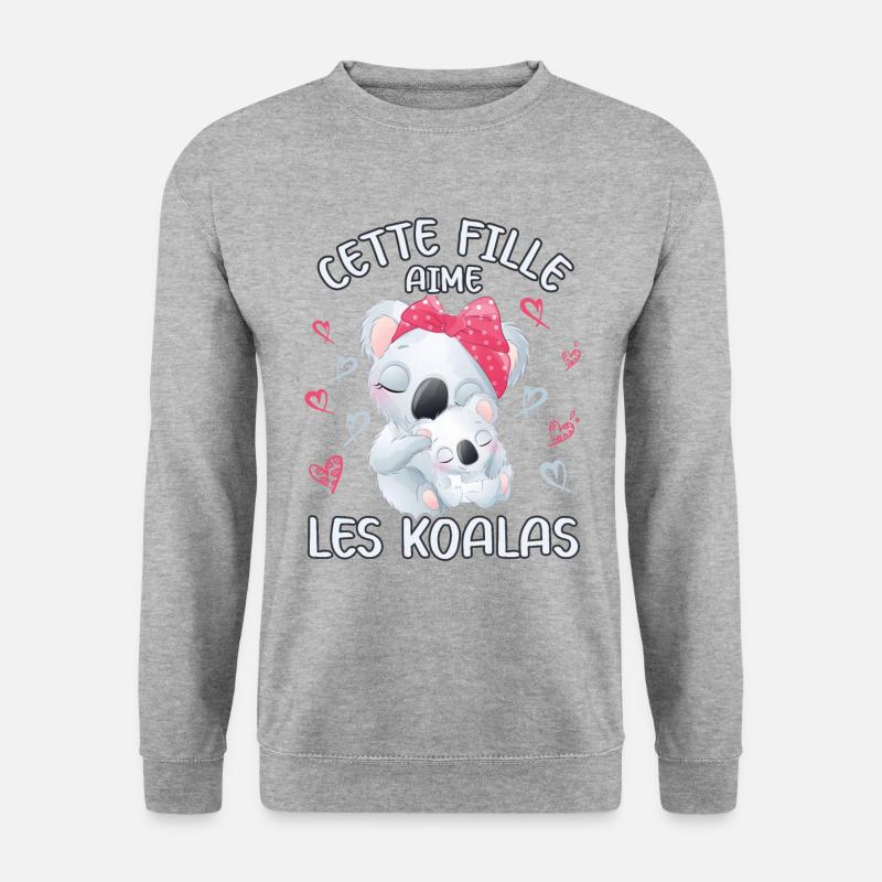 Dieses Mädchen Liebt Koalas - Unisex Pullover - Weißgrau meliert