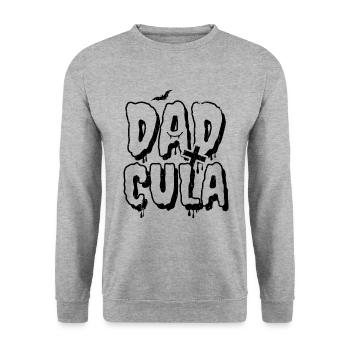 Dadcula Halloween Karneval Kostüm Papa Männer - Unisex Pullover - Weißgrau meliert - Vorne - Alina (178cm) & Michal (187cm)