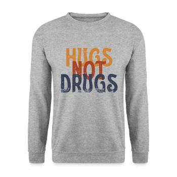 Hugs instead of drugs - Unisex Sweatshirt - salt & pepper - Front - Alina (178cm) & Michal (187cm)