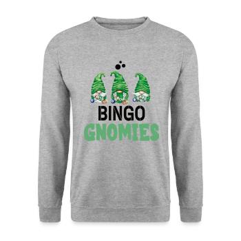 Bingo Gnomies Women Men Funny Bingo - Unisex Sweatshirt - salt & pepper - Front - Alina (178cm) & Michal (187cm)