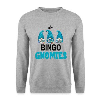 Bingo Gnomies Women Men Funny Bingo - Unisex Sweatshirt - salt & pepper - Front - Alina (178cm) & Michal (187cm)
