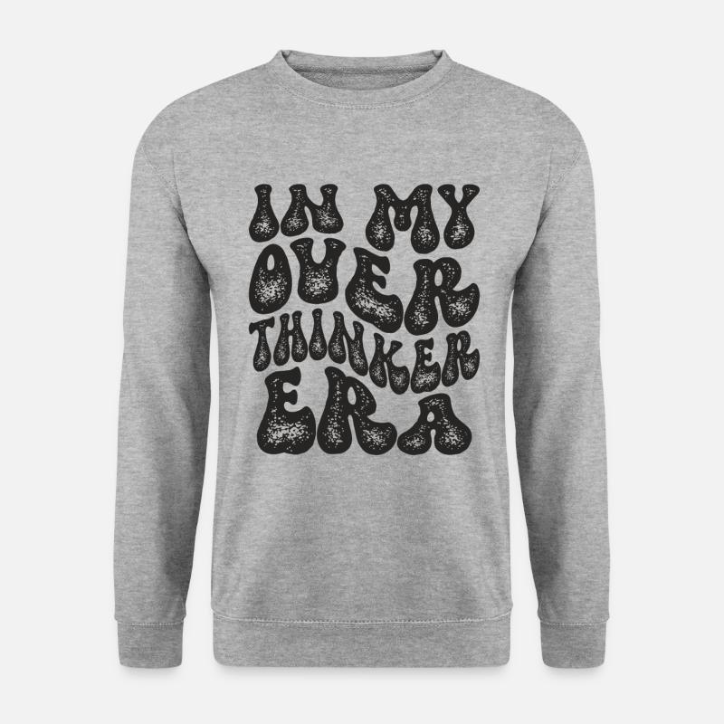 In My Overthinker Era Overthink - Unisex Pullover - Weißgrau meliert