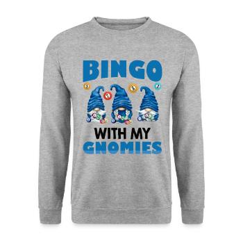 Bingo avec mes gnomies Bingo drôle - Sweat-shirt Unisexe - gris chiné - Devant - Alina (178cm) & Michal (187cm)