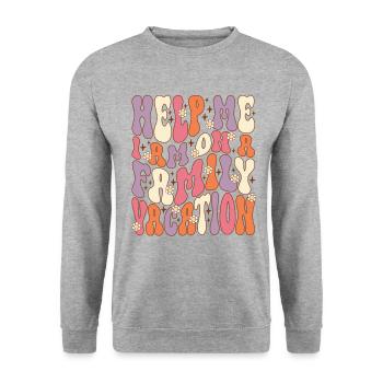 Hilfe, Ich Bin Im Familienurlaub - Unisex Pullover - Weißgrau meliert - Vorne - Alina (178cm) & Michal (187cm)