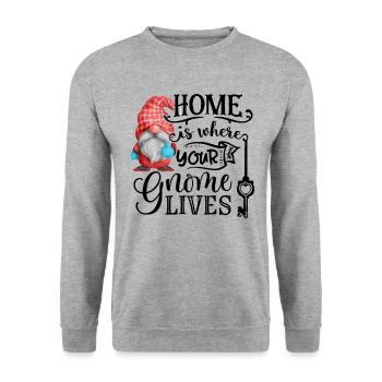 Home Is Where Your Gnome Lives Weihnachtsgnom - Unisex Sweatshirt - salt & pepper - Front - Alina (178cm) & Michal (187cm)