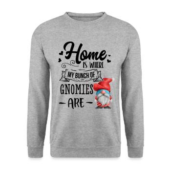 Home Is Where My Gnomies Are Christmas Gnome - Unisex Sweatshirt - salt & pepper - Front - Alina (178cm) & Michal (187cm)