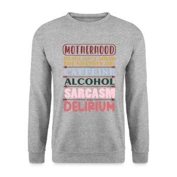 Mutterschaft Momlife Mom Life Muttertag - Unisex Pullover - Weißgrau meliert - Vorne - Alina (178cm) & Michal (187cm)