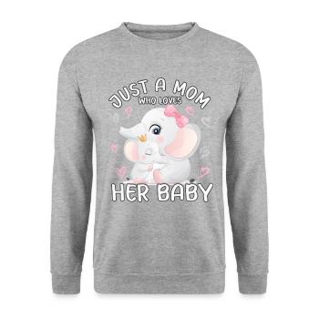 Mom Elephant Love Just A Mom Who Loves - Unisex Sweatshirt - salt & pepper - Front - Alina (178cm) & Michal (187cm)
