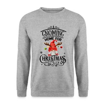 Gnoming Home For Christmas Weihnachtsgnom - Unisex Sweatshirt - salt & pepper - Front - Alina (178cm) & Michal (187cm)