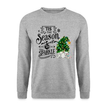Tis The Season To Sparkle Christmas Gnome - Unisex Sweatshirt - salt & pepper - Front - Alina (178cm) & Michal (187cm)