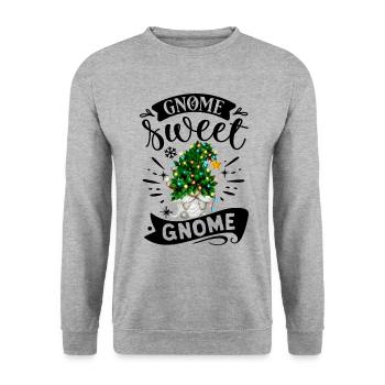 Xmas Gnomies Gnome Sweet Gnome Christmas Gnome - Unisex Sweatshirt - salt & pepper - Front - Alina (178cm) & Michal (187cm)